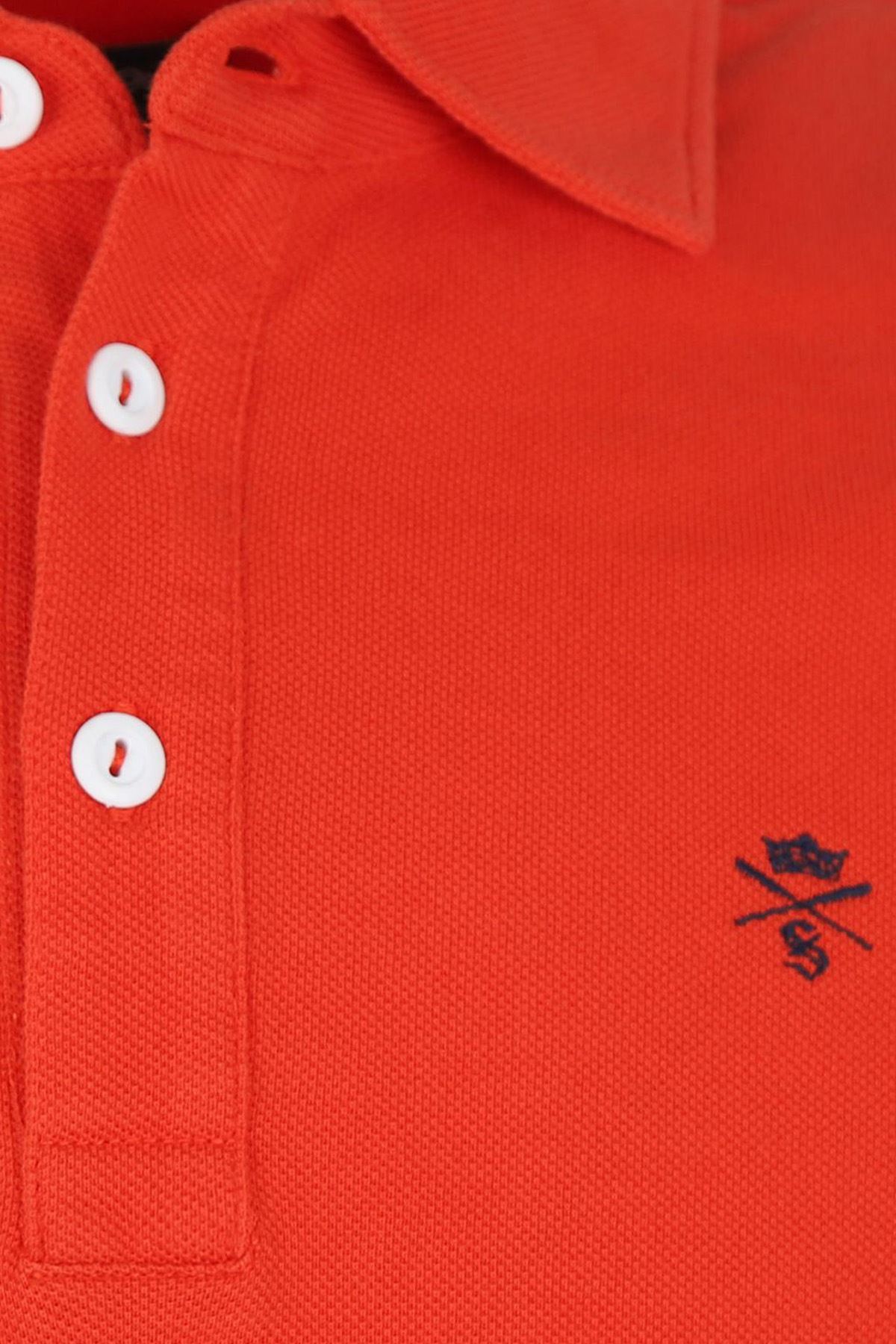 Steppin' Out Kırmızı Üç Düğmeli Polo Yaka Erkek Tişört